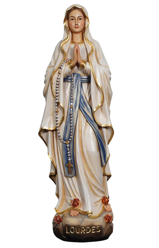 Miraculous Vision: Our Lady of Lourdes and St. Bernadette Statue